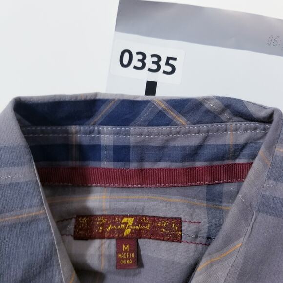 7 For All Mankind Plaid Metallic Button Front Shirts - Picture 12 of 12